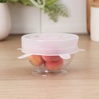 Крышки для тарелок Доляна «Черепашка», набор 6 шт., силикон, прозрачные - Фото 16