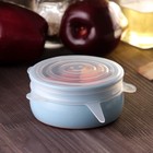 Крышки для тарелок Доляна «Черепашка», набор 6 шт., силикон, прозрачные - Фото 5