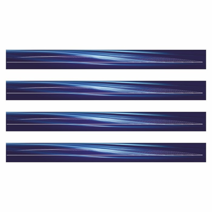 Наклейка-молдинг, вид №3, синий, 1000х120х1 мм, комплект 4 шт