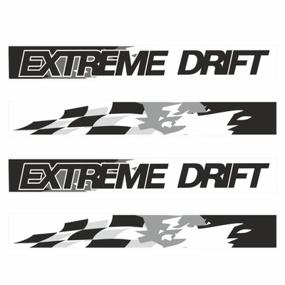 Наклейка-молдинг "Extreme Drift", черный, комплект на две стороны, 190 х 10 х 0,1 см