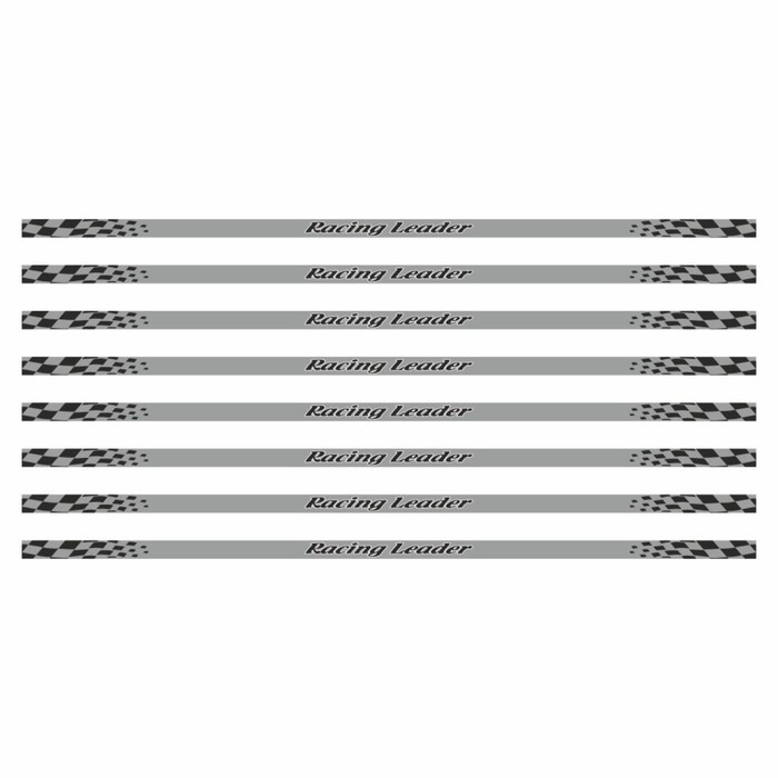 Наклейка-молдинг средний "RACING LEADER", серый, 100 х 2,8 х 0,1 см, комплект 8 шт - Фото 1