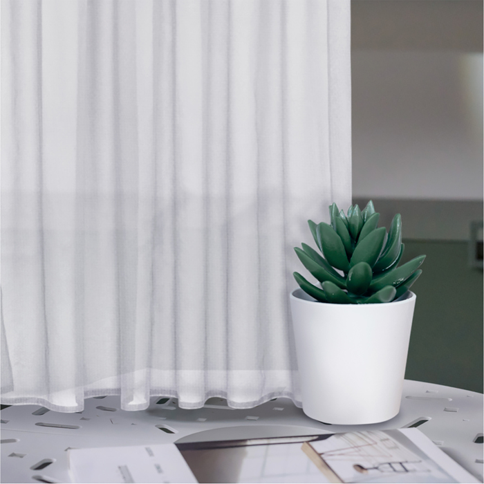 Штора-тюль Witerra Лен 150x275см, белый, вуаль, пэ100% - Фото 1