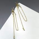 Серьги висячие со стразами «Икс» на цепочке, цвет белый в золоте - Фото 1