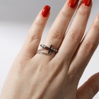 Кольцо «Бусинки» с цепочкой, цвет серебро, безразмерное - Фото 2
