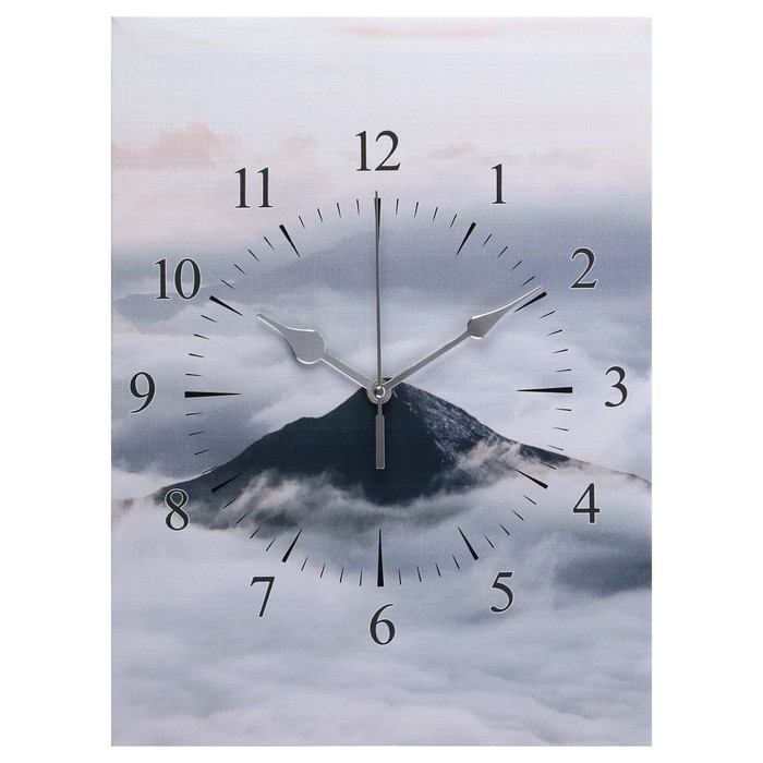 Часы-картина настенные "Горы в облаках", плавный ход, 30 х 40 см - фото 1905927263