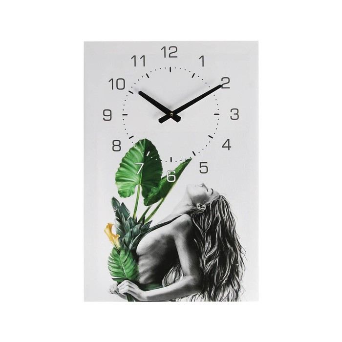 Часы-картина настенные "Девушка", плавный ход, 40 х 60 см - фото 1905927267