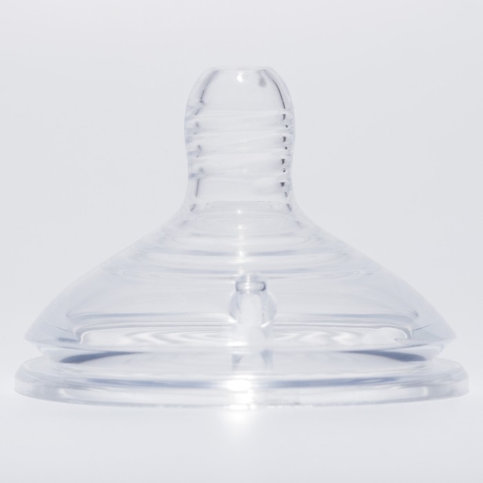 Соска силиконовая, антиколиковая на бутылочку, +0мес., широкое горло, Ø60мм, медленный поток - Фото 1