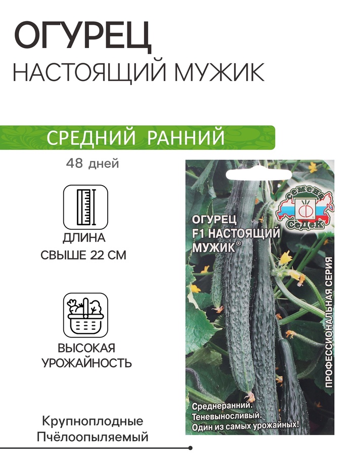 Семена Огурец «Настоящий мужик », 0.2 г - Фото 1