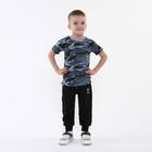 Футболка для мальчика, цвет серый/камуфляж, рост 92-98 см - фото 37435313