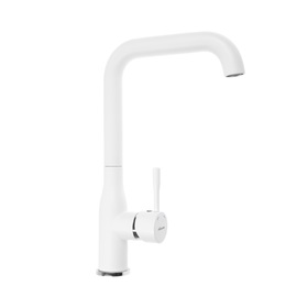 УЦЕНКА Смеситель для кухни Accoona A4490G-3, однорычажный, высокий излив, латунь, белый 7706740