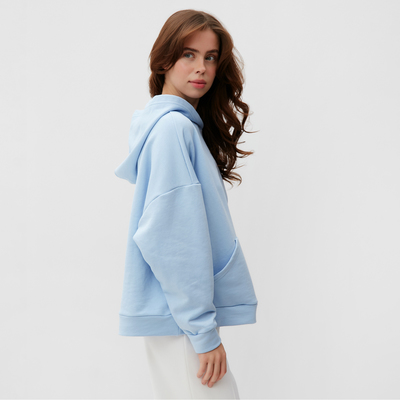 Худи женское MINAKU: Casual Collection, голубое, размер 50-52
