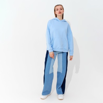Худи женское MINAKU: Casual Collection, голубое, размер 50-52