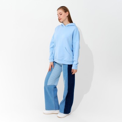 Худи женское MINAKU: Casual Collection, голубое, размер 50-52