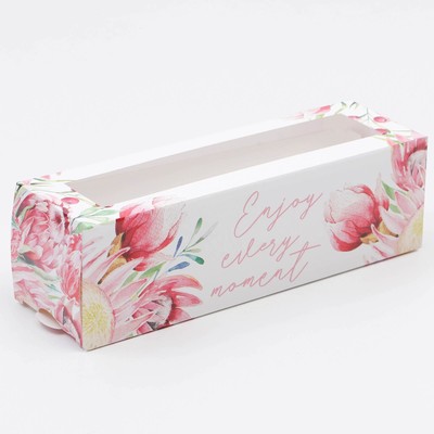 Коробка для макарун, кондитерская упаковка «Enjoy», 18 х 5.5 х 5.5 см