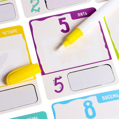 Карточки для рисования водой «Учимся писать цифры»