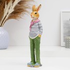 Фигура "Заяц Шелдон" серый свитер, 26см - фото 24314115