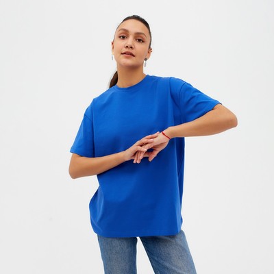 Футболка женская MINAKU OVERSIZE FIT: цвет электрик, р-р 48