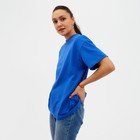 Футболка женская MINAKU OVERSIZE FIT: цвет электрик, р-р 48 - Фото 3
