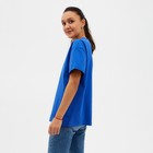 Футболка женская MINAKU OVERSIZE FIT: цвет электрик, р-р 48 - Фото 4