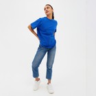 Футболка женская MINAKU OVERSIZE FIT: цвет электрик, р-р 48 - Фото 7