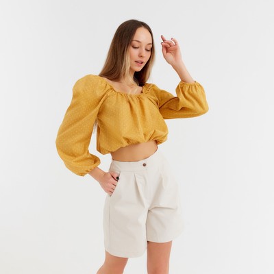 Топ женский MINAKU: Enjoy, цвет горчица, размер 48