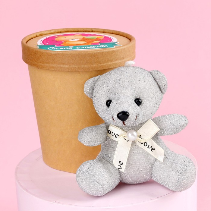Мягкая игрушка «Самой сладкой», медведь, цвета МИКС - фото 1907376244