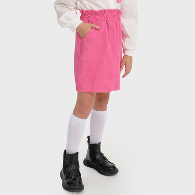 Юбка детская KAFTAN Velvet, размер 32 (110-116 см), ярко-розовая