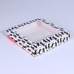 Кондитерская упаковка, коробка с ламинацией «Котики», 20 х 20 х 4 см