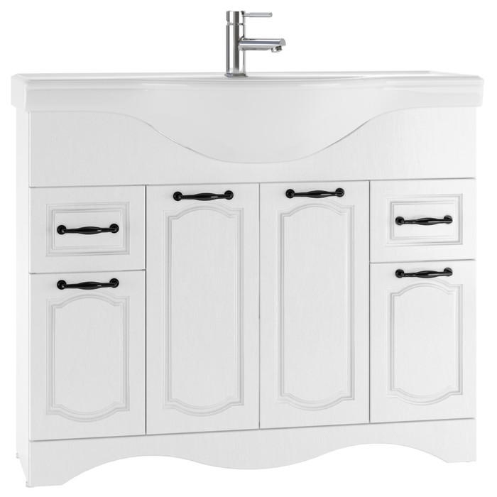 Тумба «Домино Rich», с 2 верхними ящиками, 1018×336×830 мм, под раковину Классика 105, цвет белое дерево - Фото 1