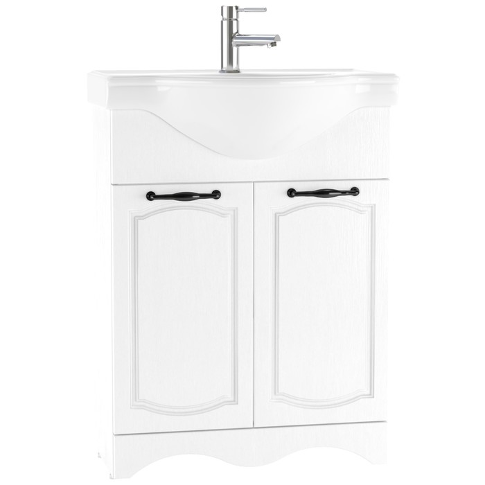 Тумба Домино Rich под раковину Классика 65, белое дерево, без ящика - Фото 1