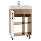 Тумба напольная «Домино» Craft, под раковину «Фостер 60», левая/правая, без ящиков, 570×400×820 мм, цвет дуб вотан/белый матовый - Фото 2