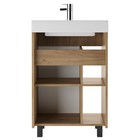 Тумба напольная «Домино» Craft, под раковину «Фостер 60», левая/правая, без ящиков, 570×400×820 мм, цвет дуб вотан/белый матовый - Фото 3