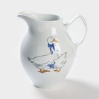 Кувшин Добрушский завод «Гуси», 2 л, фарфор, белый, рисунок МИКС - Фото 1