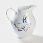 Кувшин Добрушский завод «Гуси», 2 л, фарфор, белый, рисунок МИКС - Фото 2