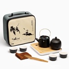 Набор для чайной церемонии ДЖЕКИЧАЙ «Цзуньи», 10 предметов, на 4 персоны, чашка 40 мл, чайник 200 мл, керамика, чёрный - Фото 10