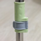 Швабра для мытья пола силиконовая, мягкая, насадка из микрофибры 39×14 см, телескопическая ручка из нержавеющей стали 88-128 см, цвет зелёный - Фото 5