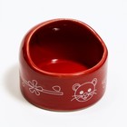 Миска керамическая "Хомячок", 6,3 х 4,5 см, красная - Фото 1