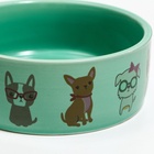 Миска «Важный пес», 250 мл, 11.5×11.5×5 см, керамика, зелёная - Фото 5