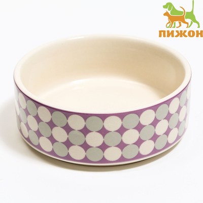 Миска керамическая "Горошек" 200мл, 10,5 х 4 см, сиреневая