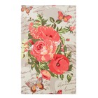 Полотенце 35х60 см, Букет розы-маки, песочный, вафля, 160 гр/м2, хлопок 100% 7574164