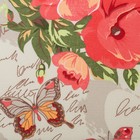 Полотенце 35х60 см, Букет розы-маки, песочный, вафля, 160 гр/м2, хлопок 100% 7574164