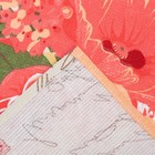 Полотенце 35х60 см, Букет розы-маки, песочный, вафля, 160 гр/м2, хлопок 100% 7574164