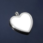 Подвеска родированная "Сердце", цвет белый в серебре - фото 9567242