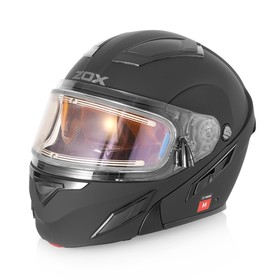 Шлем снегоходный ZOX Brigade, стекло с электроподогревом, матовый, черный, 4XL
