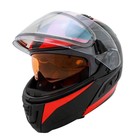 Шлем снегоходный ZOX Condor Parkway, стекло с электроподогревом, глянец, размер L, красный, чёрный - Фото 6