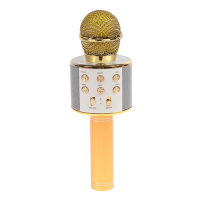 УЦЕНКА Микрофон для караоке LuazON LZZ-56, WS-858, 1800 мАч, жёлтый