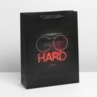 Пакет подарочный ламинированный вертикальный, упаковка, «Go hard», L 31 х 40 х 11,5 см - Фото 2