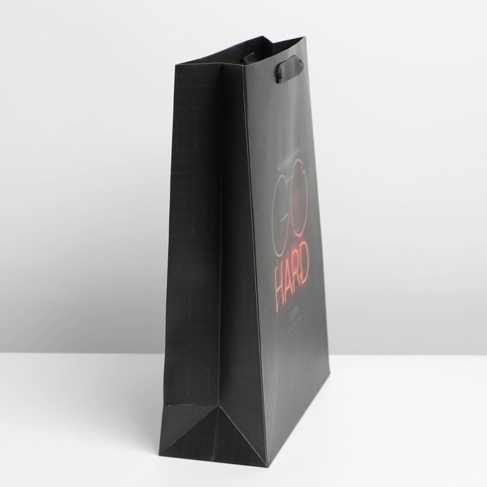 Пакет подарочный ламинированный вертикальный, упаковка, «Go hard», L 31 х 40 х 11,5 см - фото 1919233235