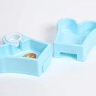 Миска двойная разделяющаяся "Объединение" под бутылку, 26х11,5х4,5 см, синяя - фото 46551286