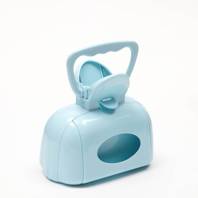 Совок для уборки за собаками с карманом для пакетов, 15.5 см × 9.5 см × 13 см, голубой